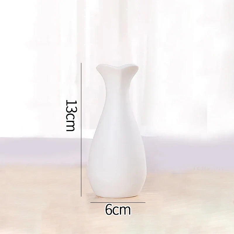 White Ceramic Bud Vase Nordic Matte Decorative Vase for Home Living Room Tabletop Flower Arrangements Photo Props