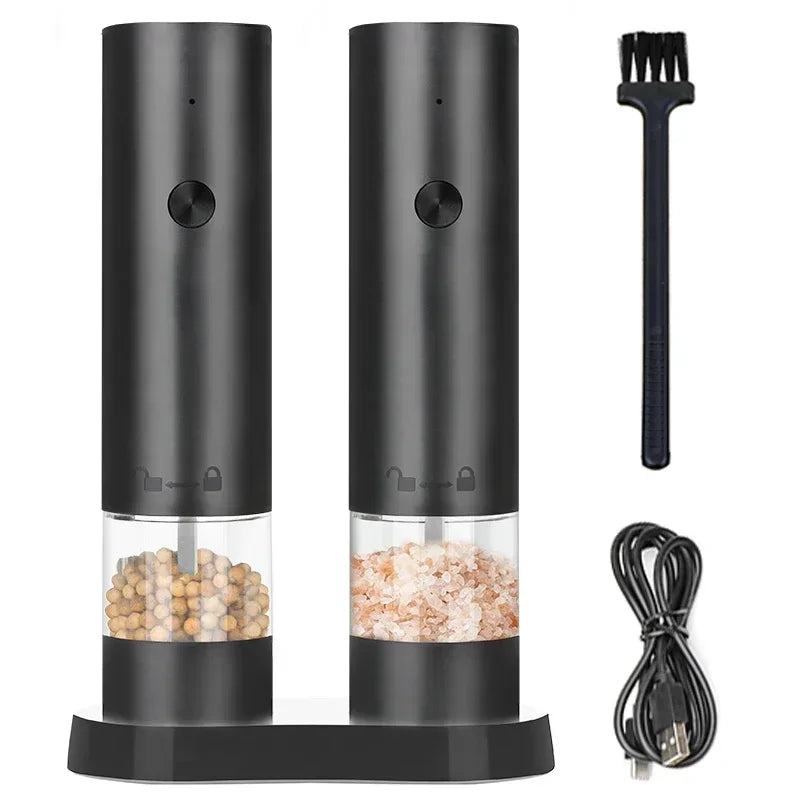 Rechargeable Electric Salt & Pepper Grinder – Adjustable Coarseness, Large Capacity Auto Spice Mill for Kitchen