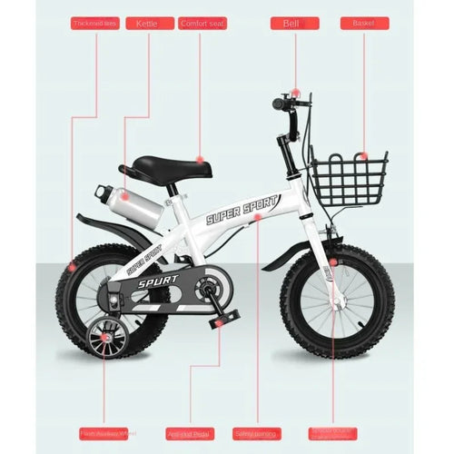 12-Inch Kids Bike with Flashing Training Wheels – Steel Frame Children's Bicycle Ages 3–10