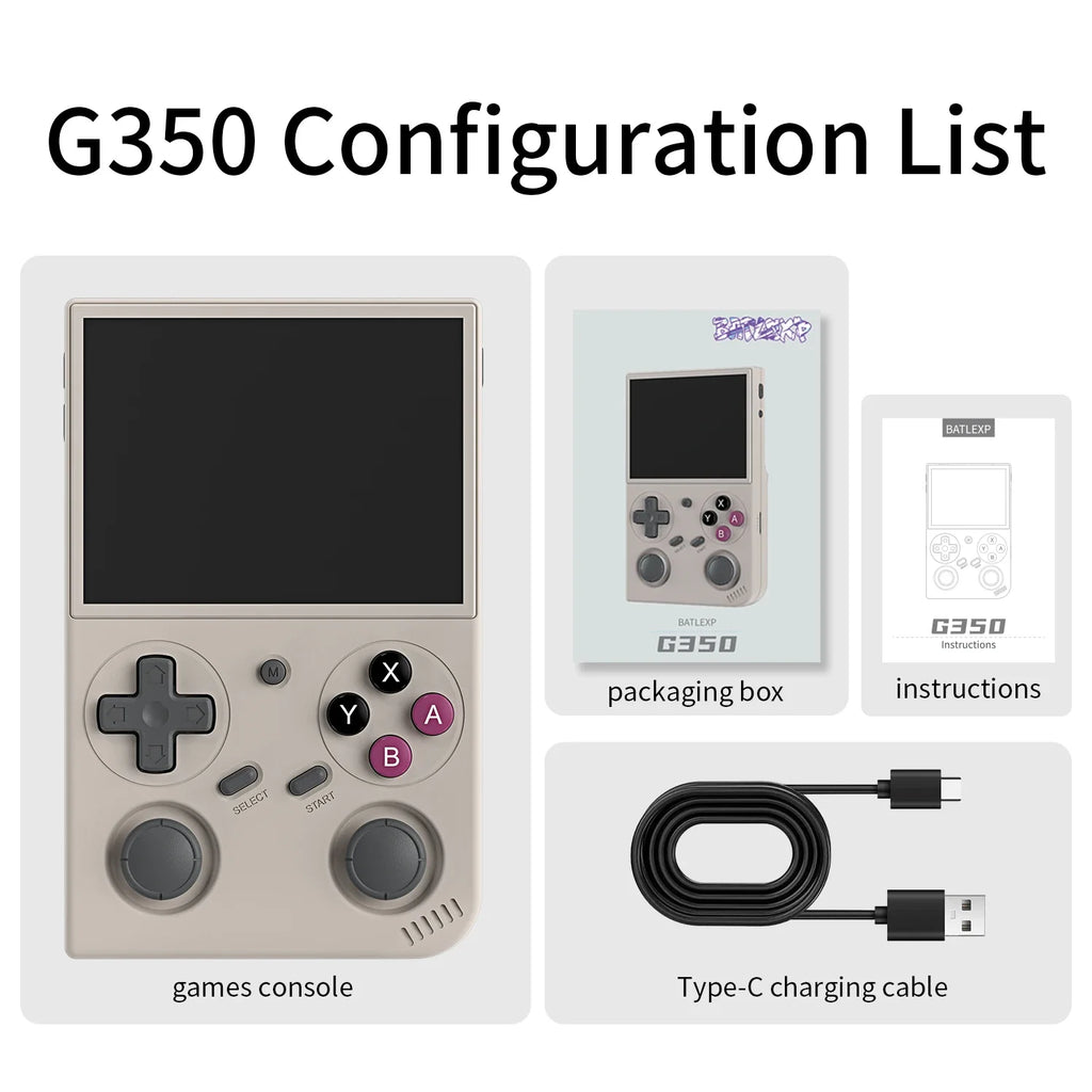 Retro Handheld Game Console 3.5-inch (8.9 cm) IPS Screen, Linux 64-bit, Dual Joystick, Vibration Motor, 64GB Built-in, Portable Retro Gaming Player