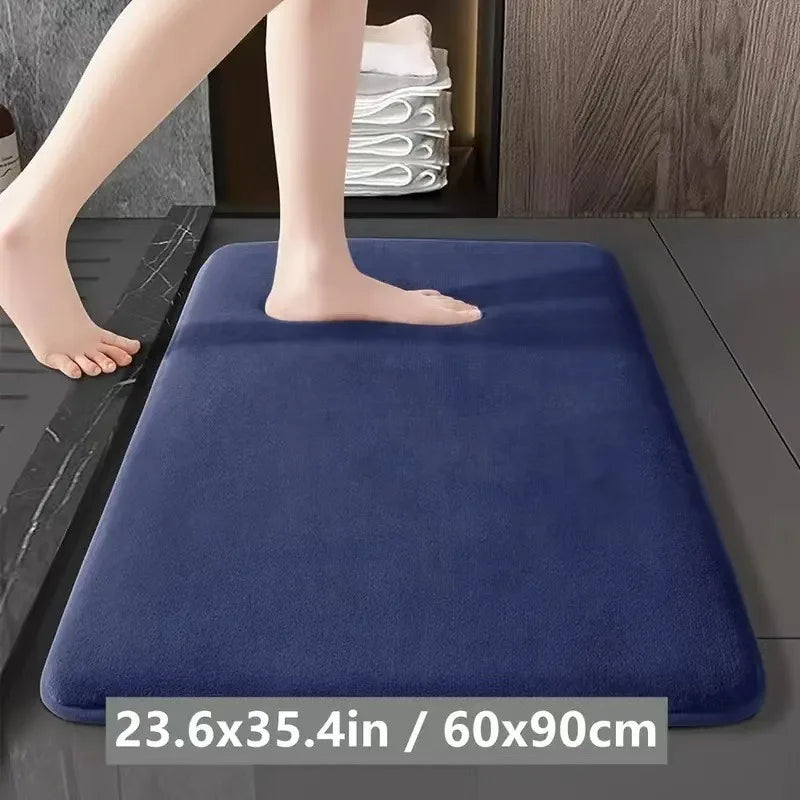 Absorbent Non-Slip Coral Velvet Bath Mat – Soft Bathroom Floor Rug & Door Mat