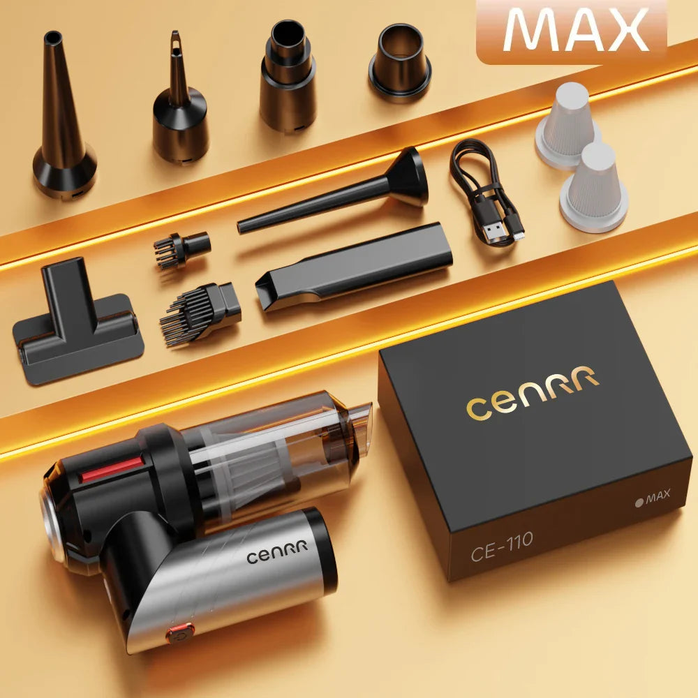 Mini Cordless Handheld Car Vacuum Cleaner & Blower - 998000PA Strong Suction, USB-C Rechargeable, Portable