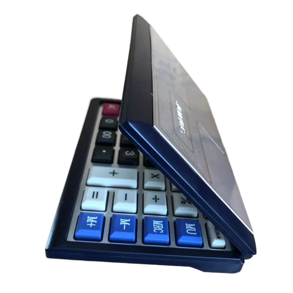 Foldable 12-Digit Solar Calculator Portable Large Screen Financial Office Calculator