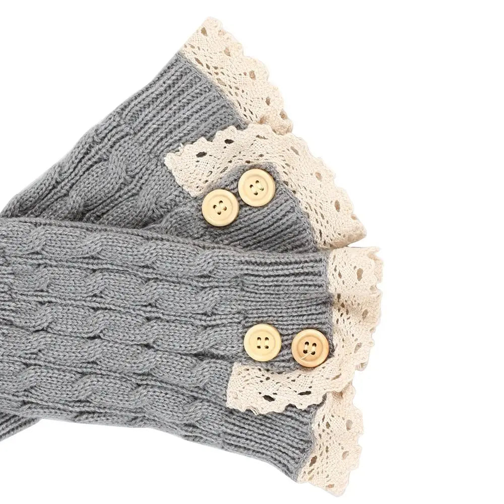Lolita Harajuku Knit Leg Warmers – Thick Winter Ankle Boot Socks, 21 cm (8.3 in) – Women & Girls