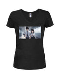 School Romance Juniors V Neck T-Shirt