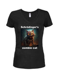 Schrödinger's Zombie Cat Juniors V Neck T-Shirt