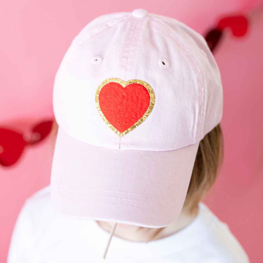Red Heart - Limited Edition Patch Hat - Light Pink Child Baseball Cap