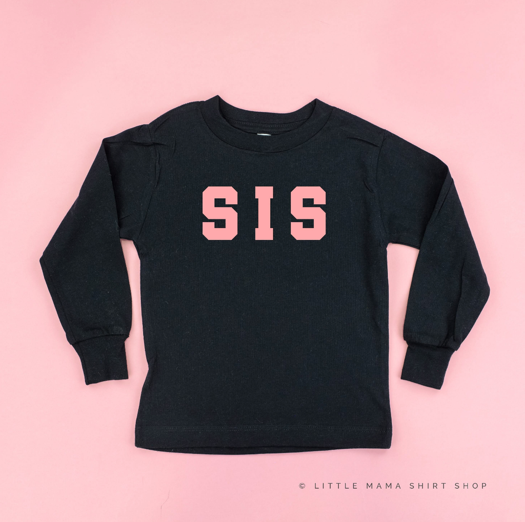 Varsity 'Sis' Sibling Tees - (Choose Your Role) - Child Long Sleeve Tee