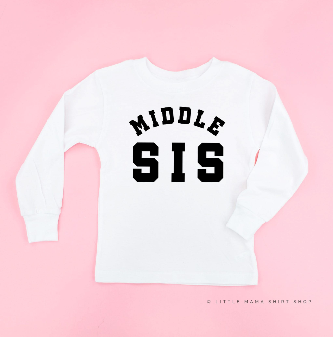 Varsity 'Sis' Sibling Tees - (Choose Your Role) - Child Long Sleeve Tee