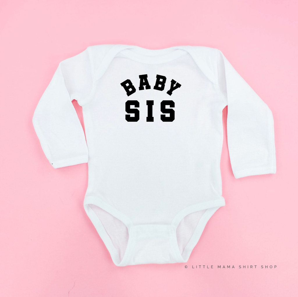 Varsity 'Sis' Sibling Tees - (Choose Your Role) - Child Long Sleeve Tee