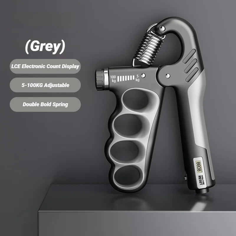 Adjustable 5-100kg Electronic Counting Hand Grip Strengthener for Wrist & Hand Rehab