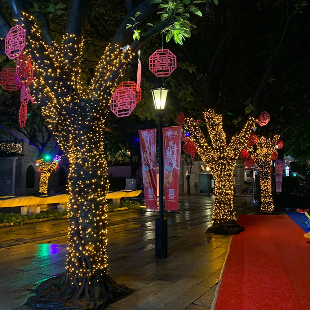 LED Fairy String Lights 8-Mode Waterproof - Multi-Color & Warm White, 5m/10m/20m/30m/50m/100m (16/33/66/98/164/328 ft), 40–600 LEDs, AC Plug