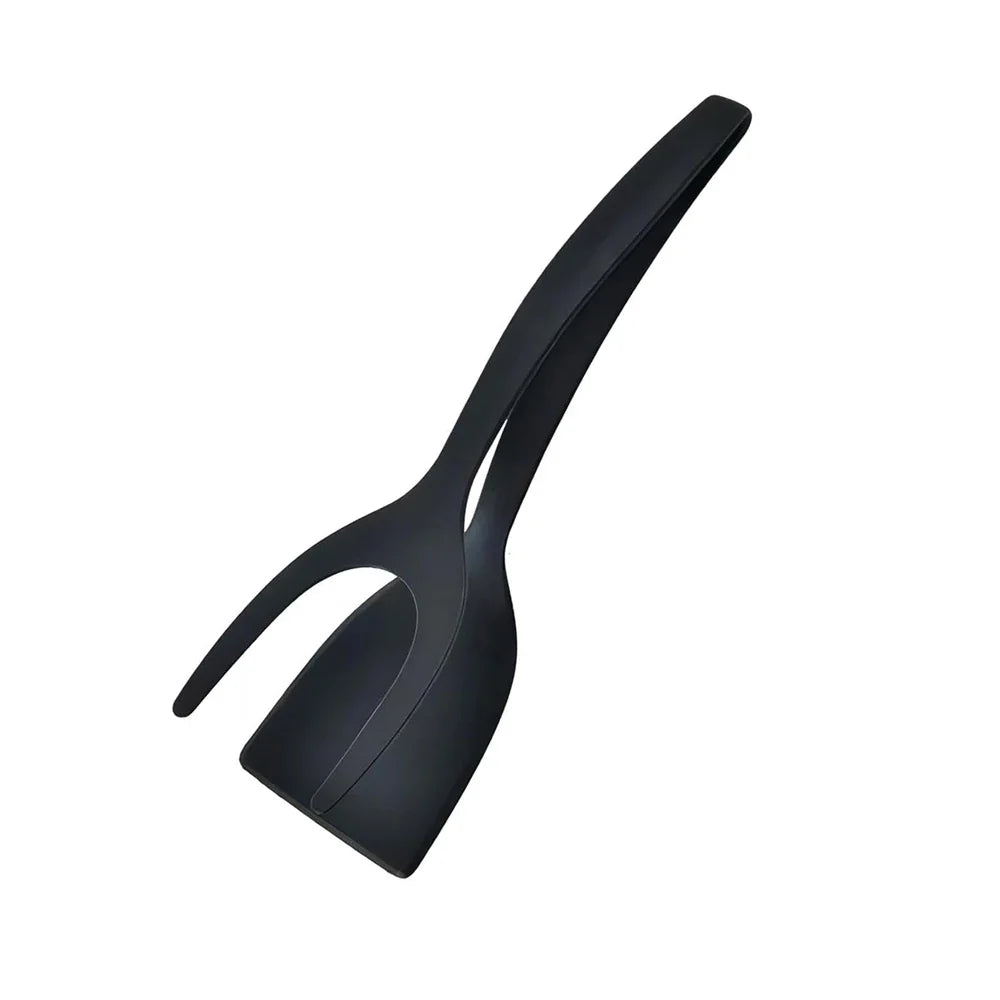 2-in-1 Grip & Flip Spatula Tongs – Nylon Nonstick Egg Flipper, Pancake & Omelet Turner
