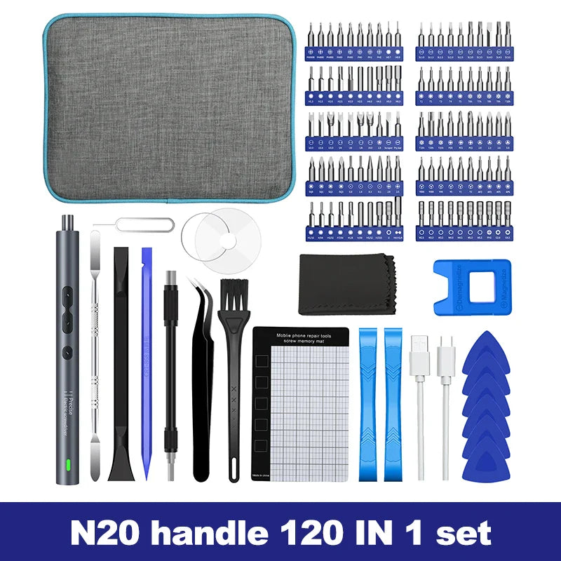 28/62-in-1 Precision Electric Screwdriver Kit — Rechargeable Cordless Mini Repair Tool Set for Phones, Laptops & Electronics