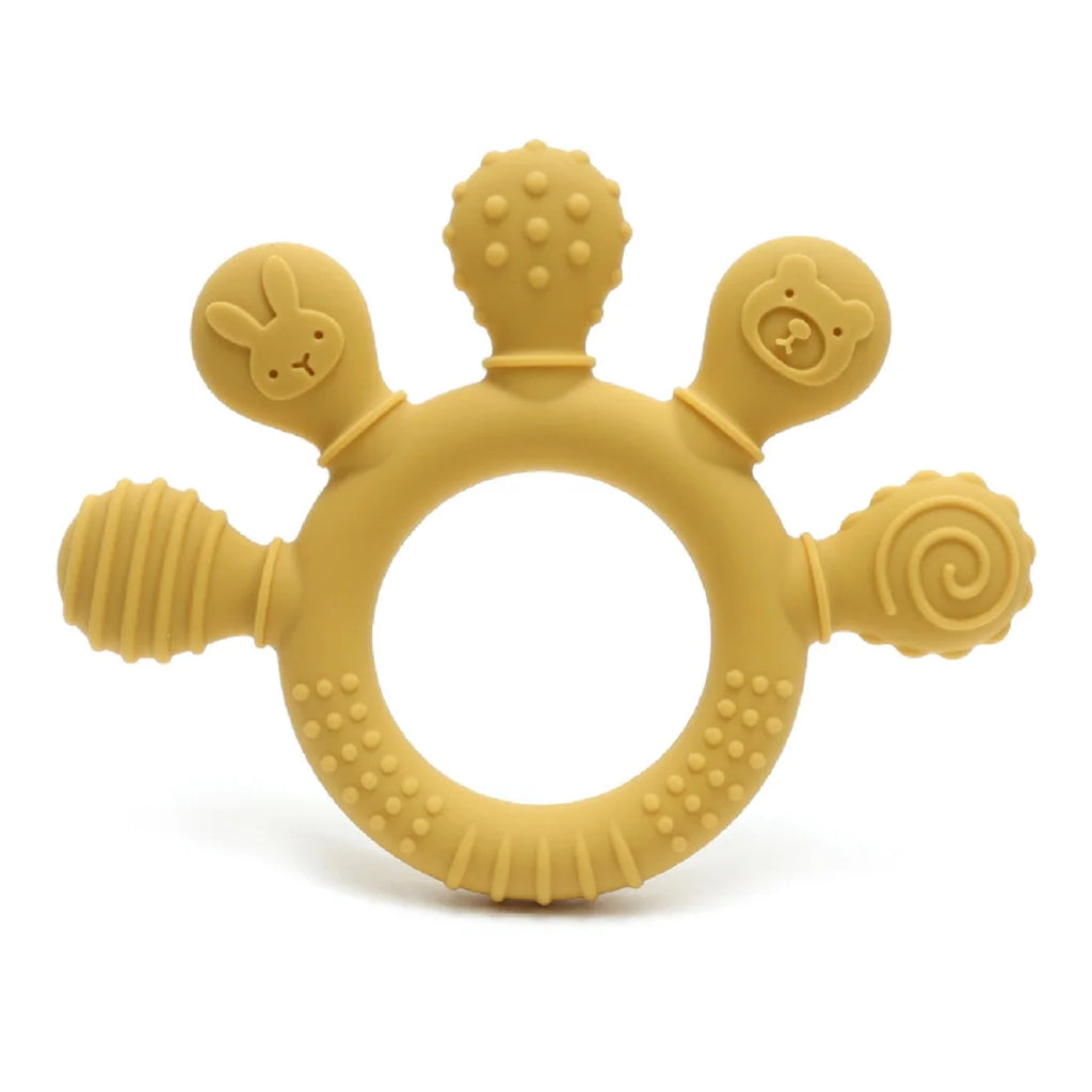 Silicone Baby Teether 0-12 Months Chew Beads Sensory Gum Relief Ring