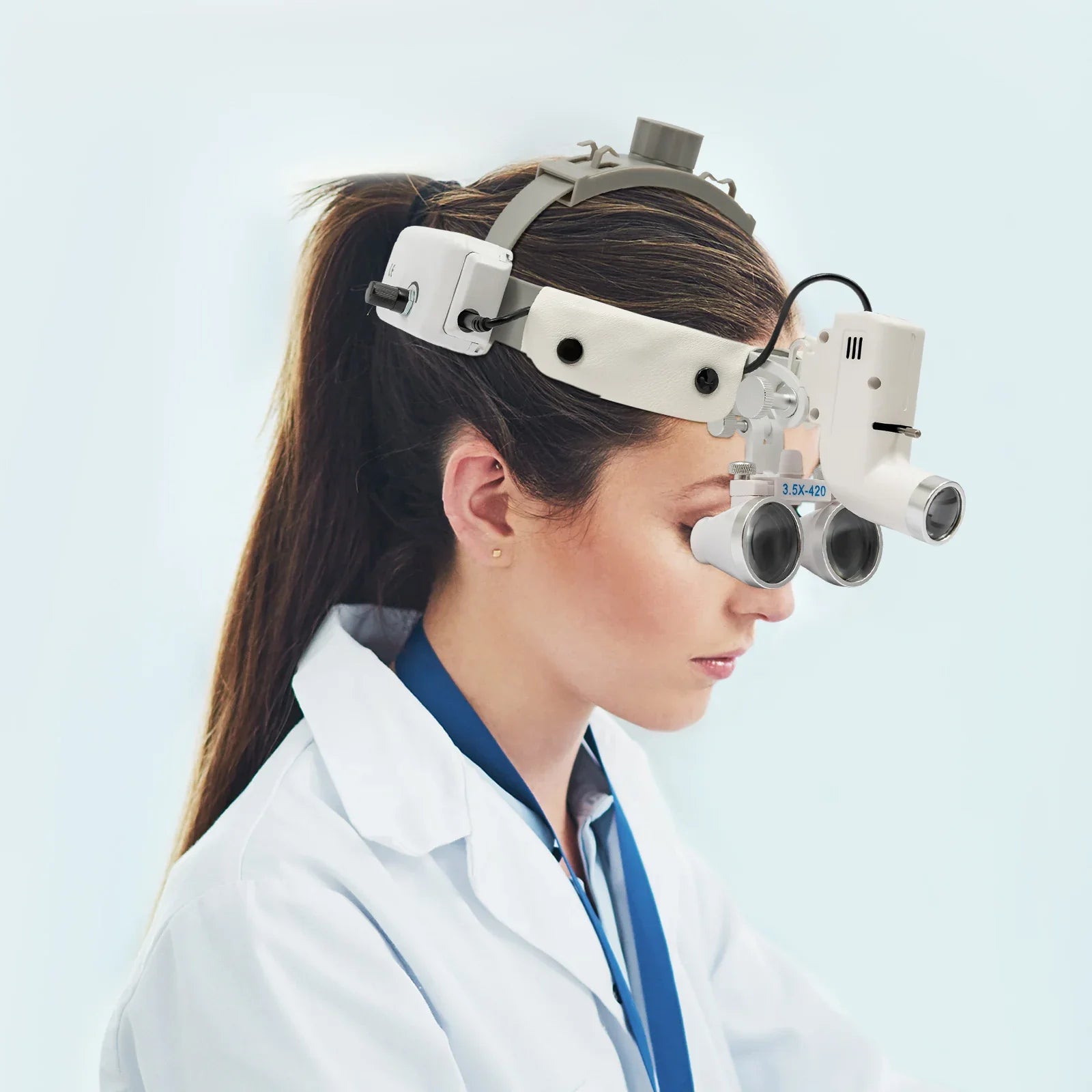 Binocular Medical Magnifier 3.5X LED Headband Light - Adjustable Rechargeable for Dental, Clinical & Jewelry Work