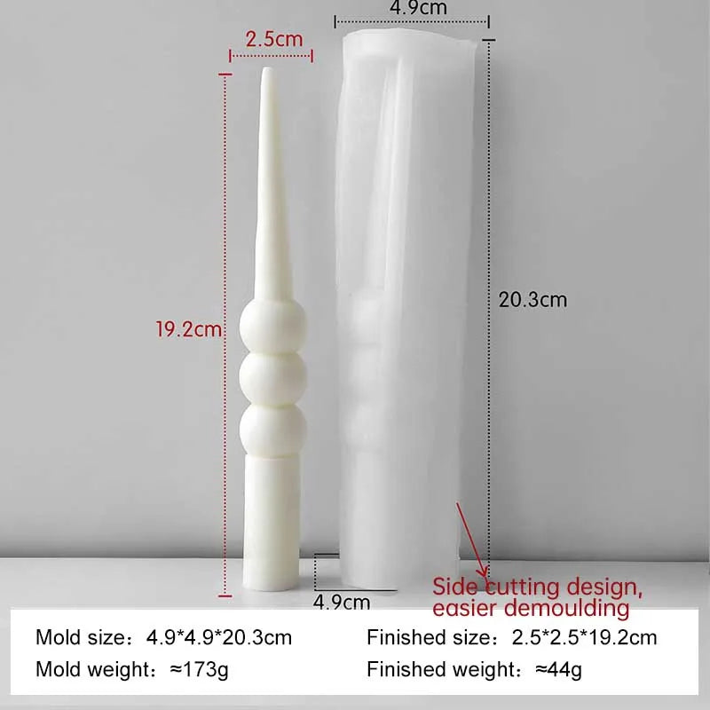Geometric Spiral Long Rod Silicone Candle Mold for Handmade Aroma Candles & DIY Candle Making Supplies