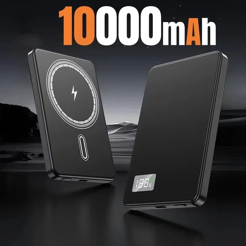 Magnetic Wireless Power Bank 10,000 / 20,000 / 50,000mAh — PD 25W Fast Charge, 2x USB & Wireless Qi, Digital Display, LED Light