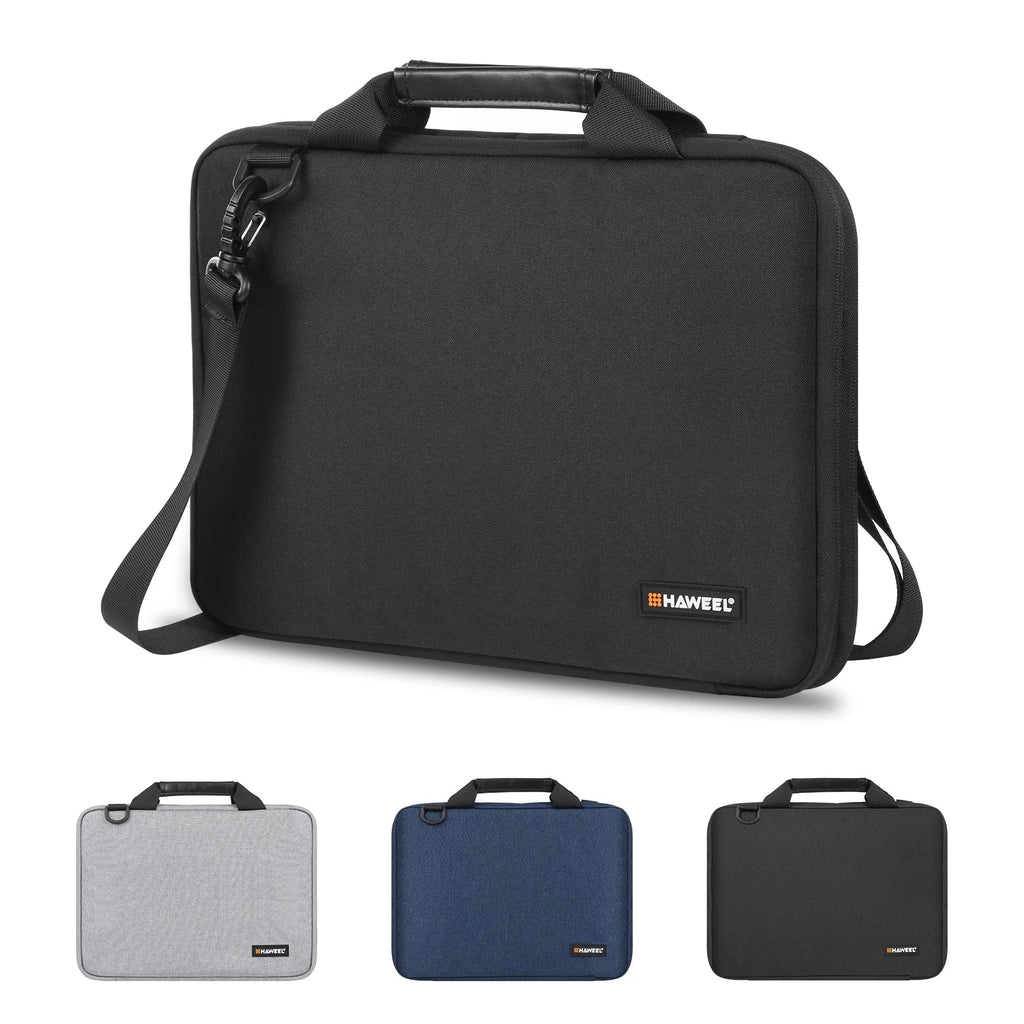 Laptop Briefcase Crossbody Bag for 13–14 in (35.5×26.5×3 cm) & 14–16 in (40×29.5×3 cm) Laptops — Slim Water-Resistant Sleeve with Shoulder Strap
