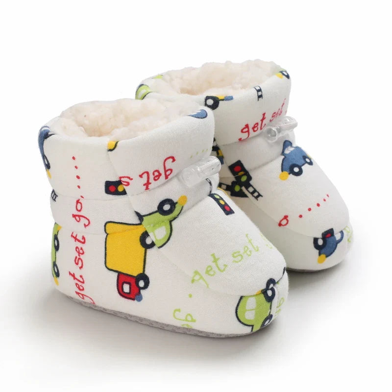 Winter Baby Boots Cartoon Soft-Sole Anti-Slip Warm Toddler Walking Booties for Boys & Girls