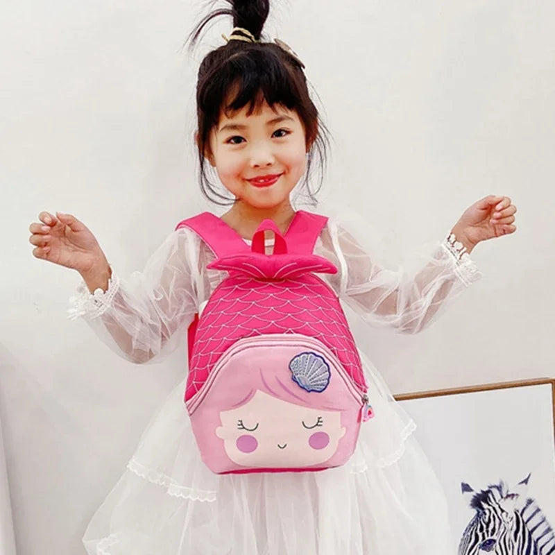 Sequin Mermaid Fishtail Toddler Backpack – Cartoon Princess School Bag for Kids