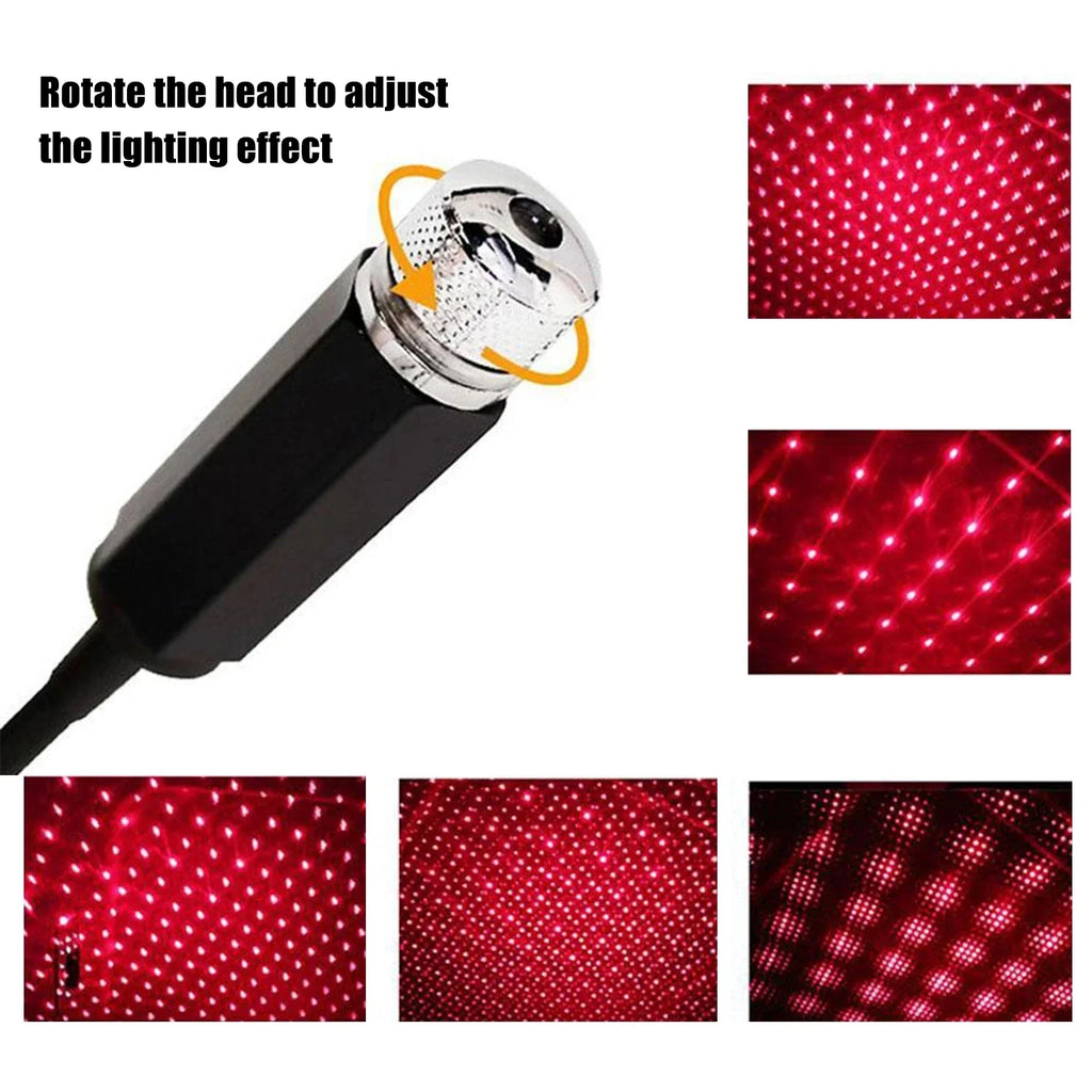 Adjustable LED Car Star Projector Roof Light - USB Romantic Galaxy Atmosphere Night Lamp