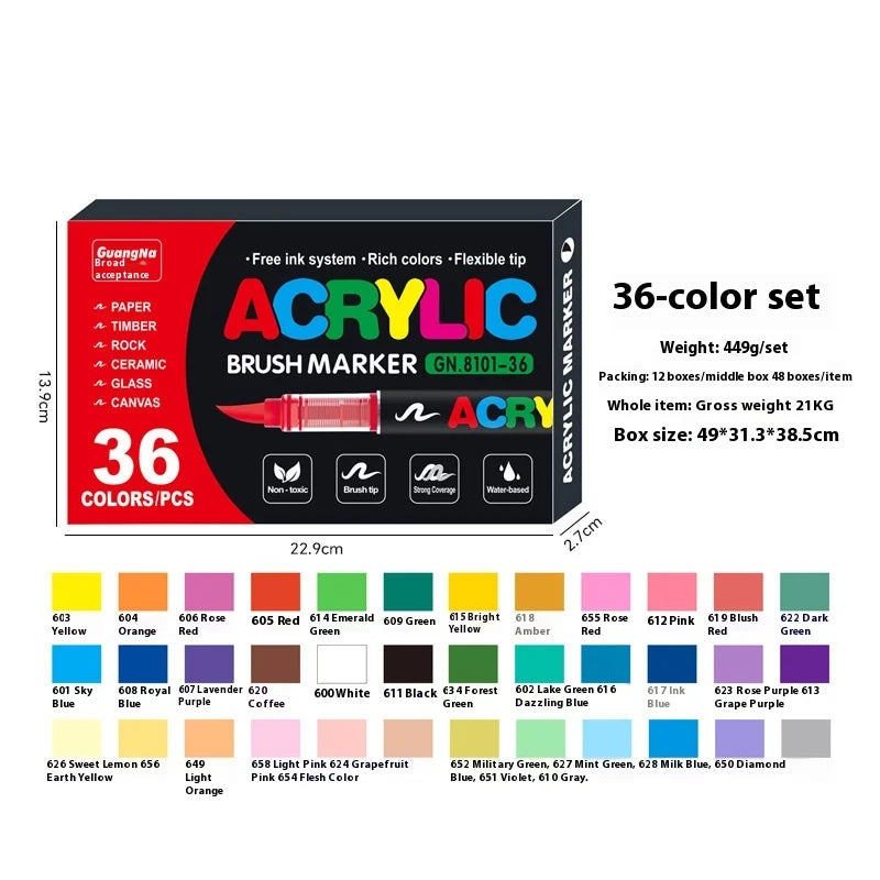 Acrylic Paint Pens Set - Multi-Tip Brush & Marker for Rock Painting, Stone & Ceramic Art (12 to 240 Colors)