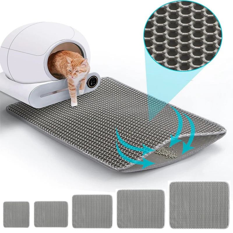 Waterproof Double-Layer Cat Litter Mat – Non-Slip EVA Litter Trapping Pad (Multiple Sizes)