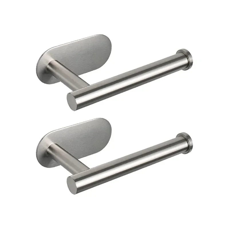 No-Drill SUS304 Stainless Steel Toilet Paper Holder – Self-Adhesive Wall-Mount Tissue Roll Dispenser for Bathroom & Kitchen