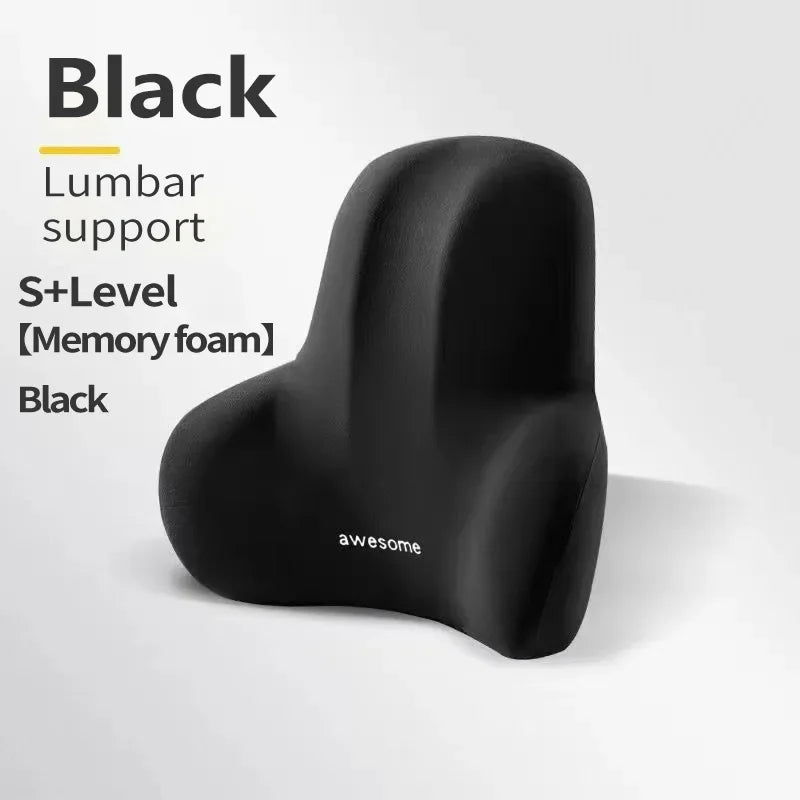 Memory Foam Lumbar Support Pillow for Car, Office & Gaming Chairs, Postpartum Back Pain Relief
