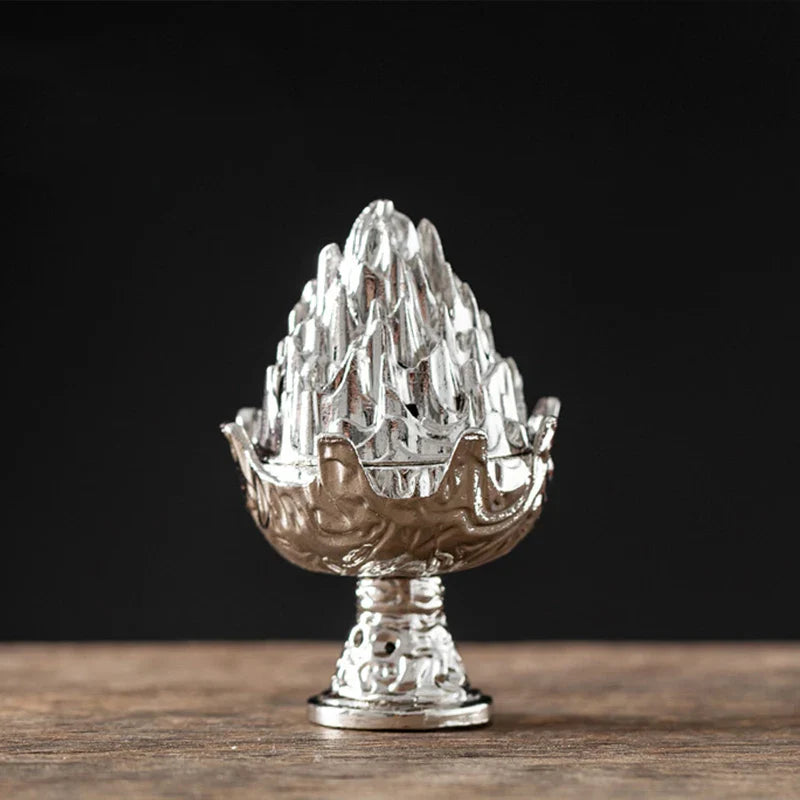 Auspicious Cloud Alloy Incense Burner with 42-Pack Agarwood & Sandalwood Fragrance Tablets Non-Stick Aromatherapy Pan