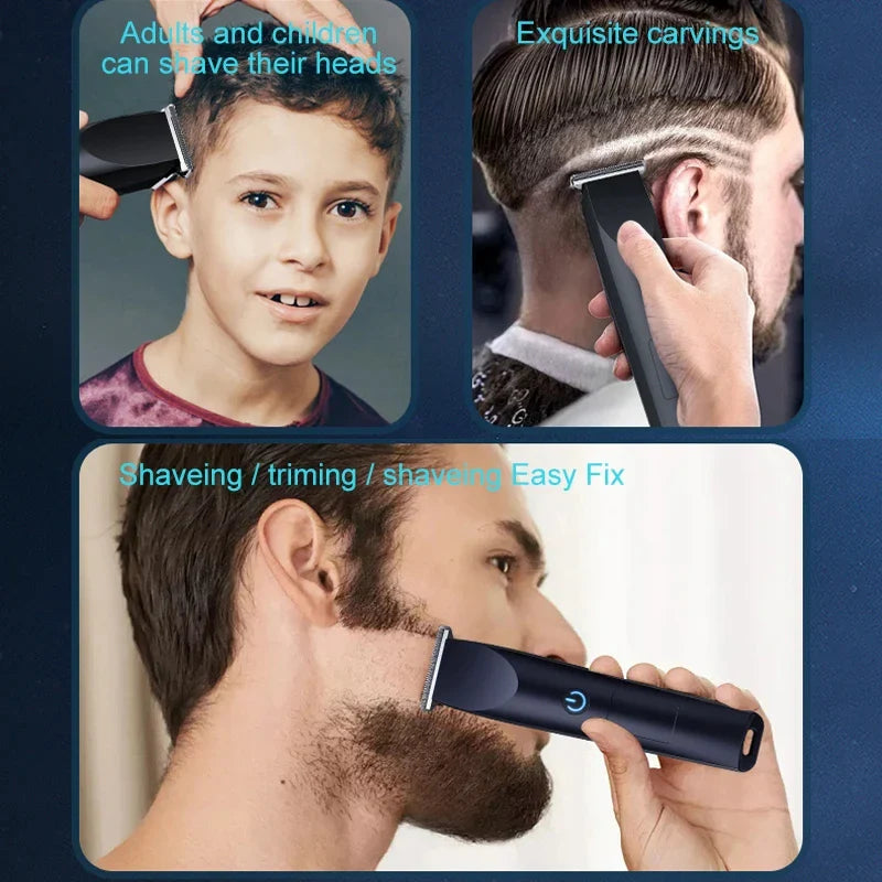 USB Rechargeable Cordless Hair Clipper and Beard Trimmer with Adjustable Cutter Head for Men