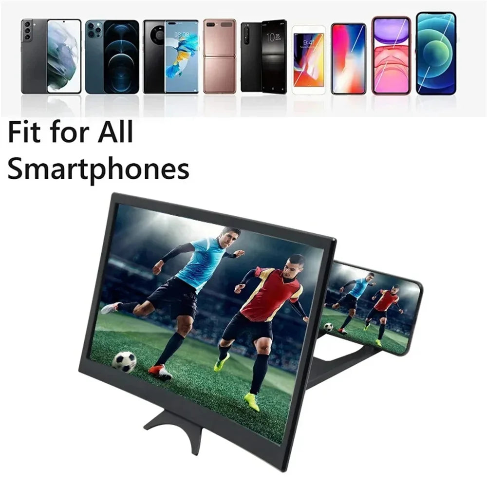 12-Inch (30 cm) Curved 3D HD Phone Screen Magnifier — Universal Mobile Video Amplifier & Holder