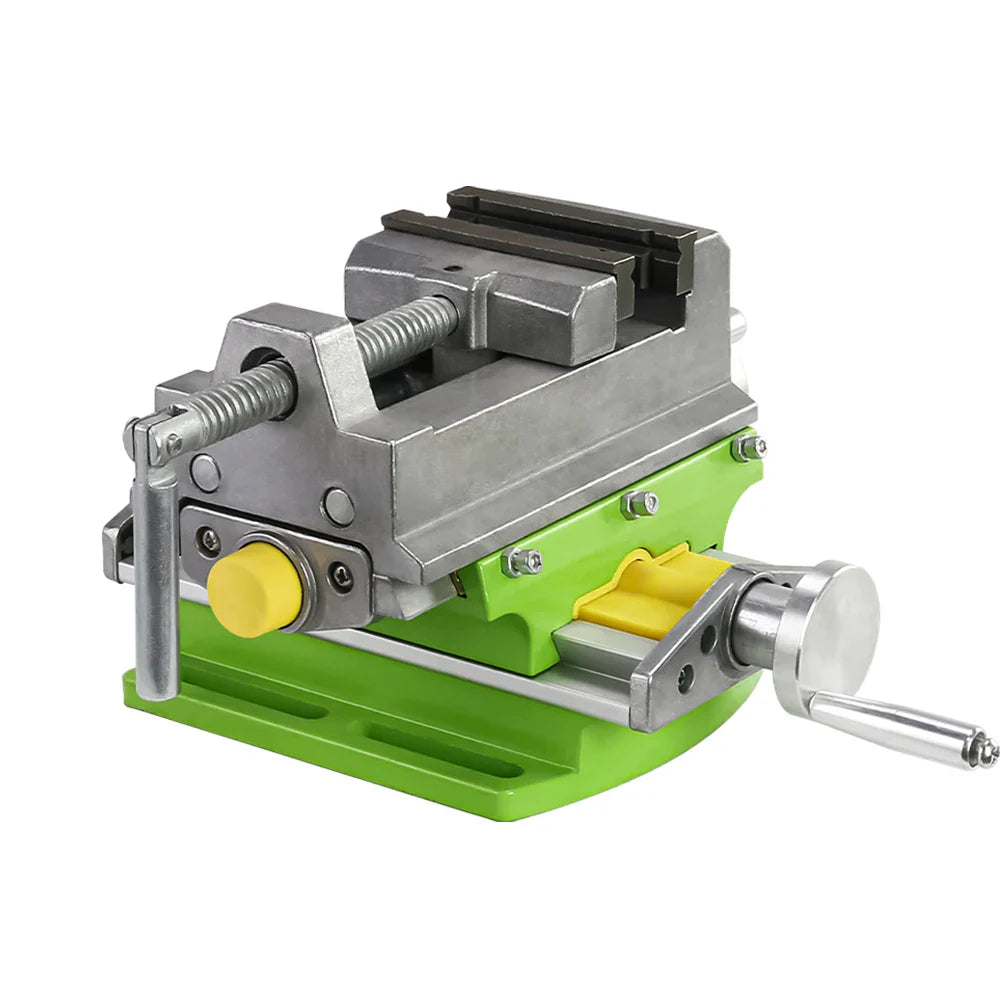 3-Inch (75 mm) Cross Slide Vise — 2-Way Benchtop Drill Press Clamp, Portable Cross-Sliding Flat Vise for Drilling & Milling