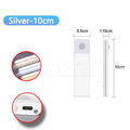 USB Rechargeable LED Motion Sensor Bar Light — Dimmable 3-Color Under-Cabinet Night Light, 10/20/30/40/50 cm (4–20 in)