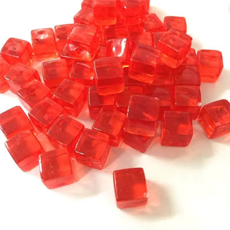 50-Pack 8mm Acrylic Cube Dice (0.31in) – 25 Translucent Colors Clear Game Pieces for Board Games & Crafts