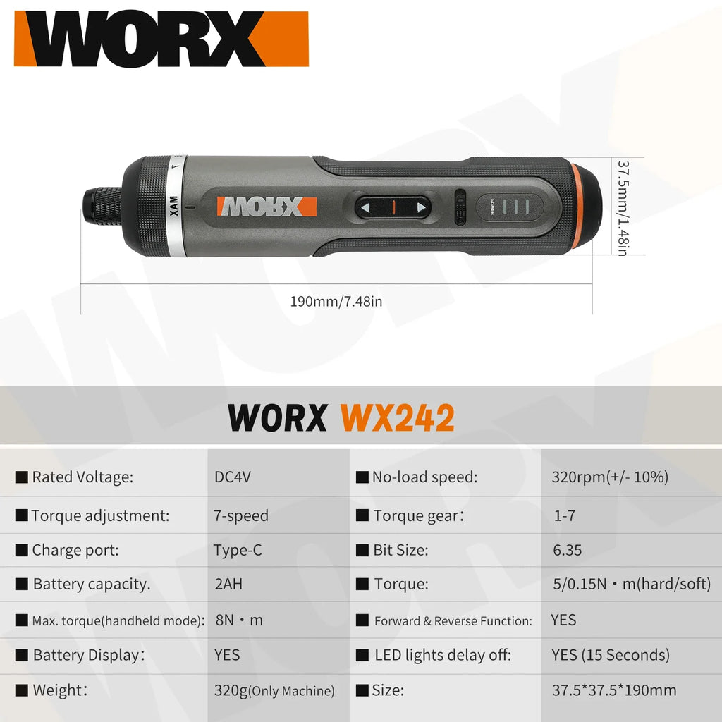 4V Cordless Electric Screwdriver Set — USB Rechargeable Smart Mini Drill, 30-Bit Kit (57mm/2.24in & 25mm/0.98in)