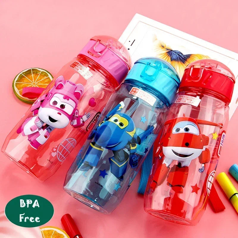 Kawaii Kids Water Bottle with Straw - BPA-Free Ceramic Cute Cartoon Drinkware