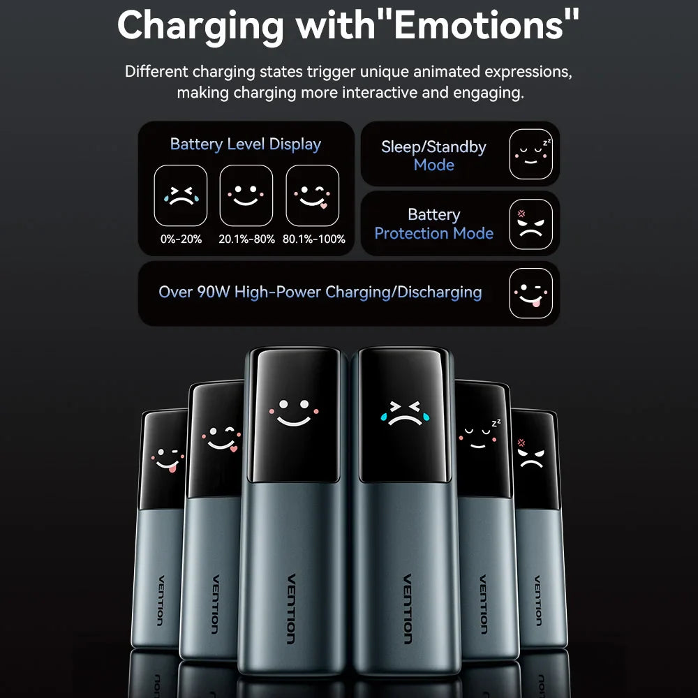 27000mAh 200W PD Power Bank with Built-In USB-C Cable, 100W Input Dual USB-C Laptop Charger