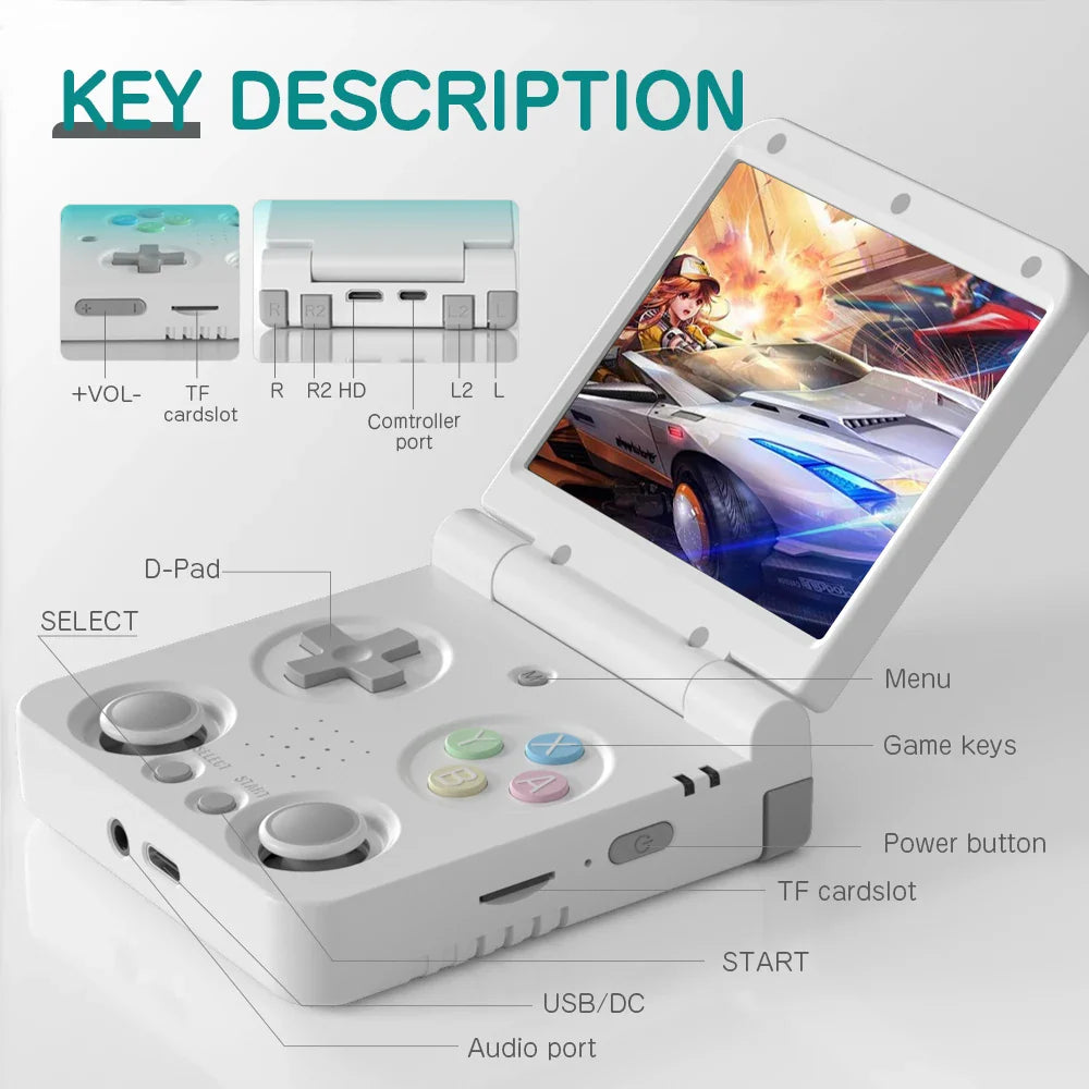 3.5-inch IPS Handheld Retro Game Console – Linux Onion OS, Bluetooth, Mini HDMI, 64GB TF Card Included