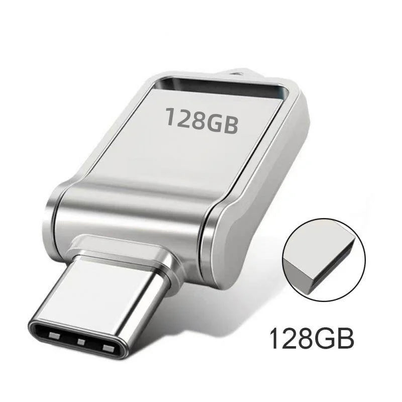 USB 3.2 Type-C Dual-Use Flash Drive Metal OTG USB-C/USB-A Thumb Drive 128GB–2TB High-Speed