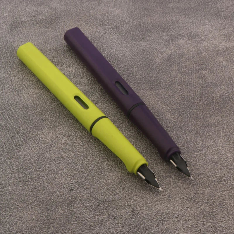 Matte Purple Fountain Pen – Plastic Body with EF/F Stainless Steel Nib, 0.38mm Fine Tip for School & Office