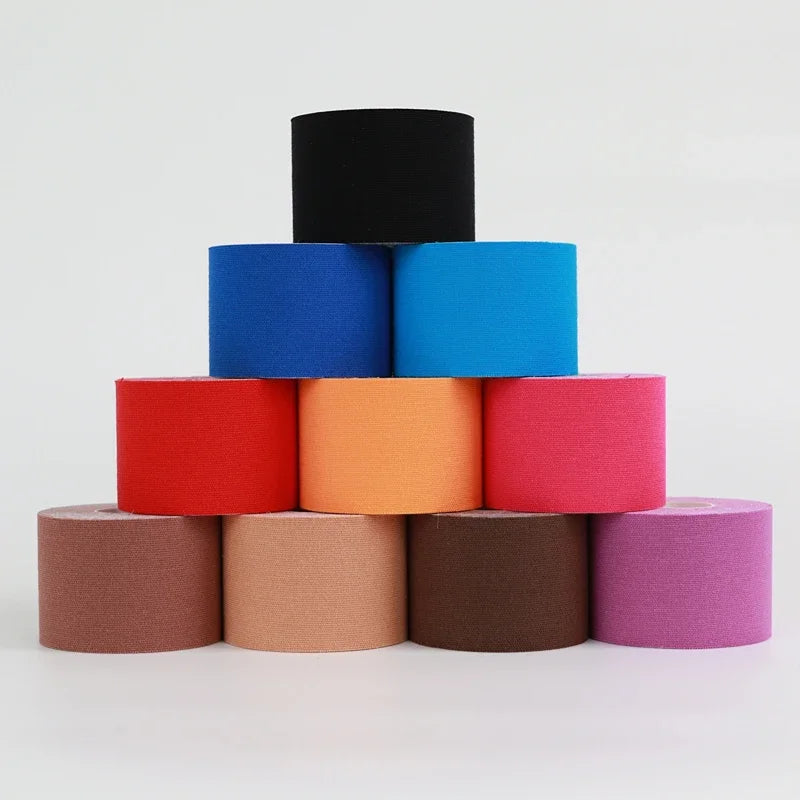 Kinesio Tape Elastic Sports Kinesiology Tape for Muscle & Knee Pain Relief - Athletic Recovery 2.5/5/7.5/10 cm (1/2/3/4 in)