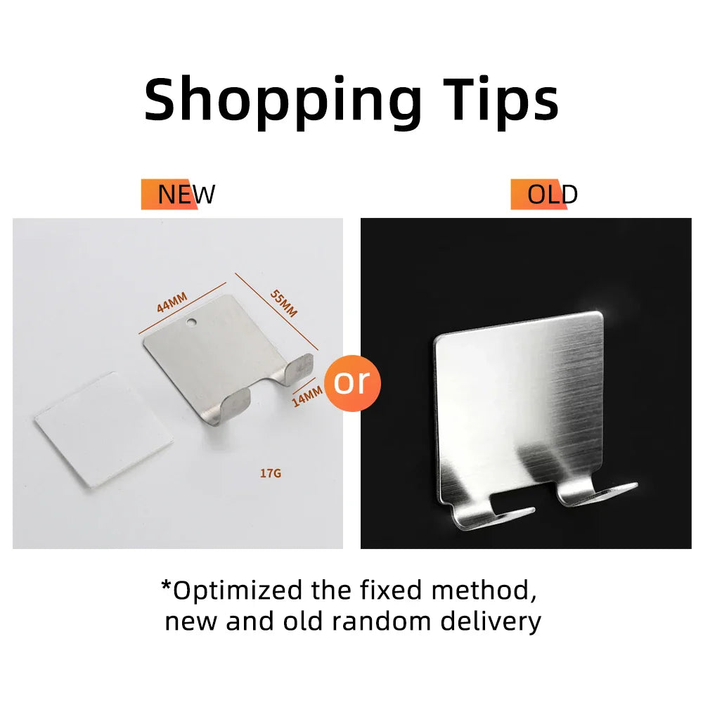 2-Pack Stainless Steel Razor Holder Shaving Stand – Bathroom Shaver Storage Rack with Hook