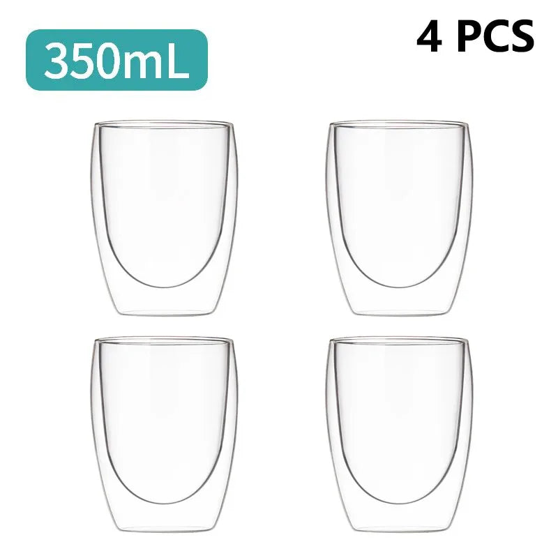 Double Wall Borosilicate Glass Mug - Heat-Resistant Insulated Tumbler for Coffee, Tea, Whiskey, Beer & Cocktails - Gift