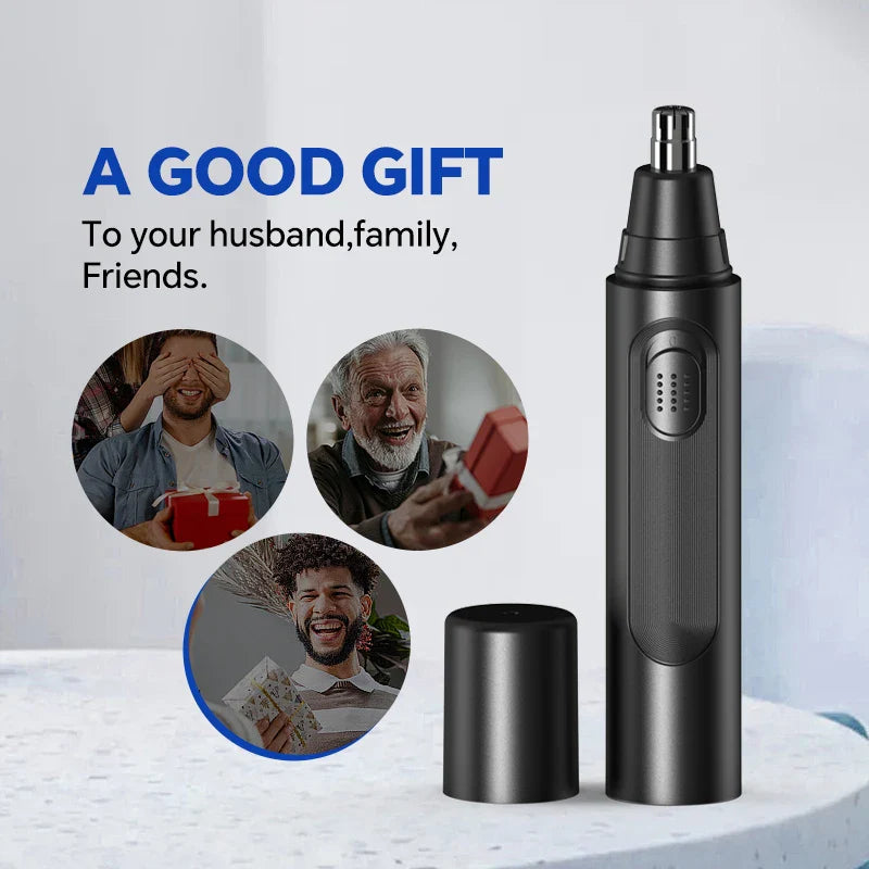 Painless Rechargeable Electric Nose Hair Trimmer for Men & Women – Stainless Steel Dual-Edge, Quiet