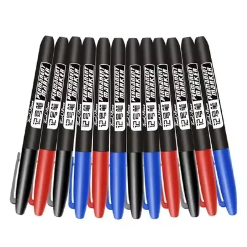 9-Pack Permanent Marker Pens, 1.5mm (0.06in) Fine Point Waterproof Ink — Black Blue Red