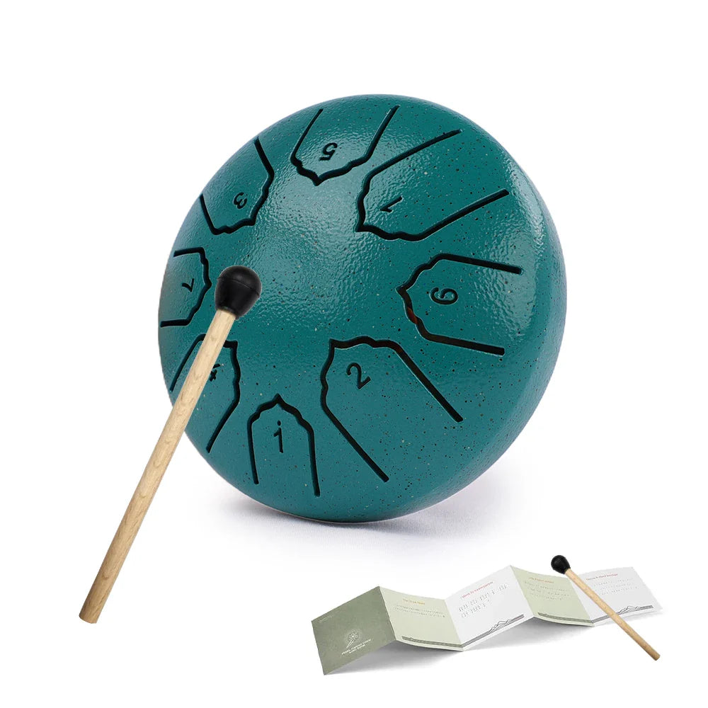 Mini Steel Tongue Drum 4-inch (10 cm) 8-Note Portable Rain Drum for Adults & Kids