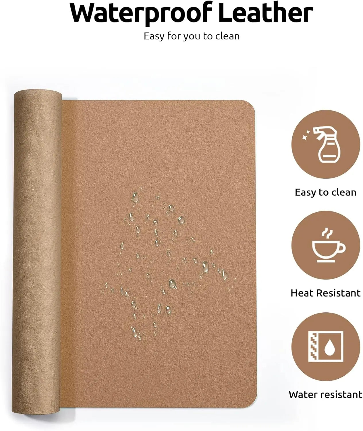 PU Leather Desk Mat – Large Waterproof Mouse Pad & Keyboard Mat, Desk Protector for Office