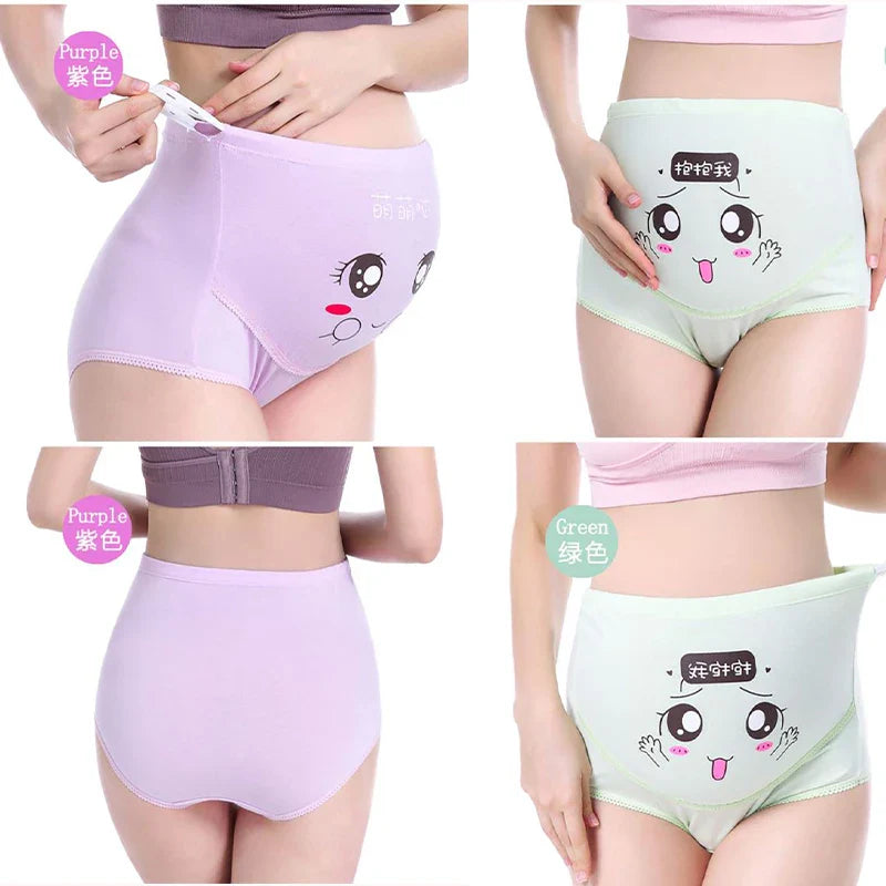 High Waist Cotton Maternity Panties for Pregnant Women, Abdominal Support Pregnancy Underwear